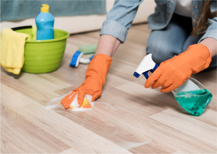 How to clean wooden floors without creating dust.